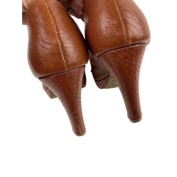 *Vintage Miss Albright Mary Jane Heels Womens 10 Brown Rockabilly Velvet Bow - Picture 6 of 16